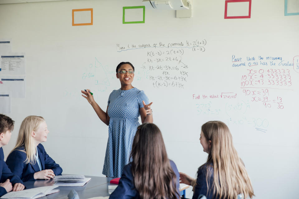 Teacher discussing STEM: Mathematics during class.