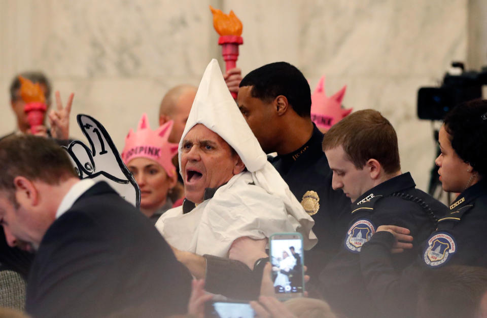 Protesters disrupt Sen. Jeff Sessions’ confirmation hearing on Capitol Hill