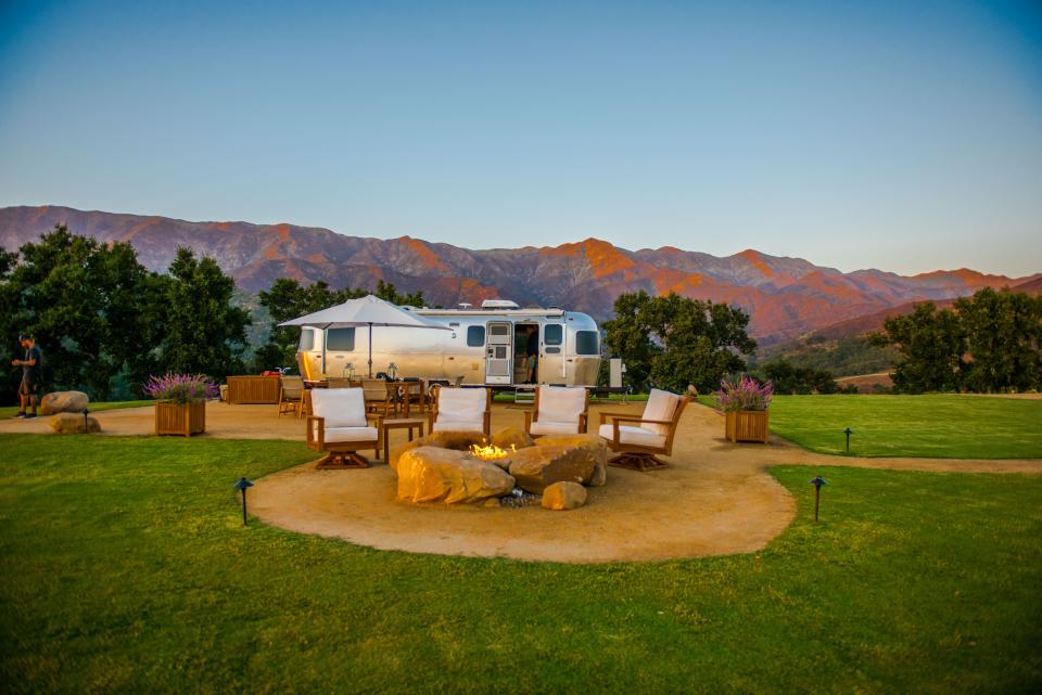 A camper van sits on on the 3,100-acre property in Montecito, California.