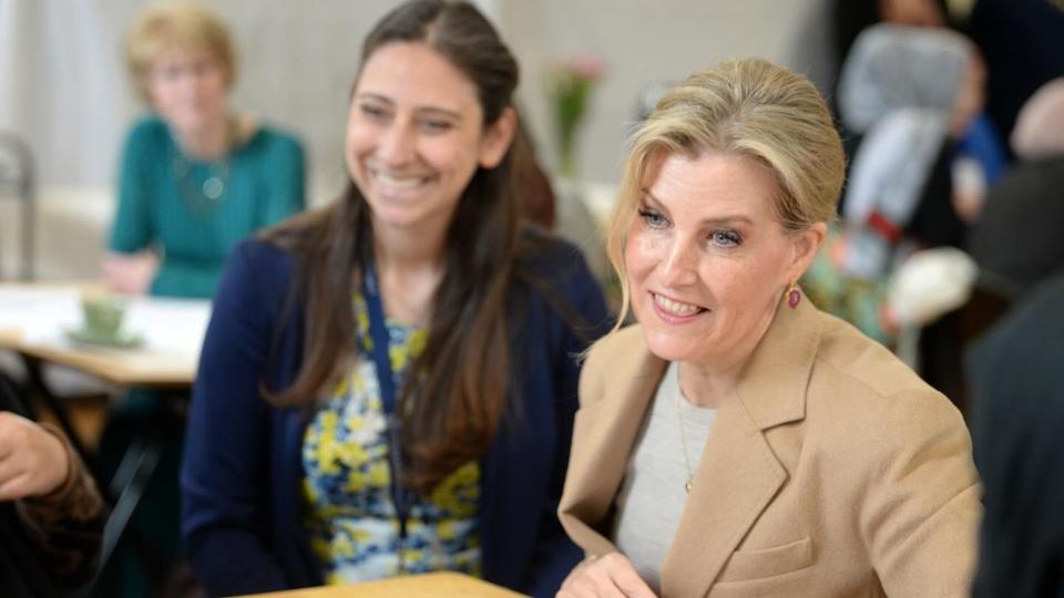 Duchess Sophie looked radiant as she met with volunteers