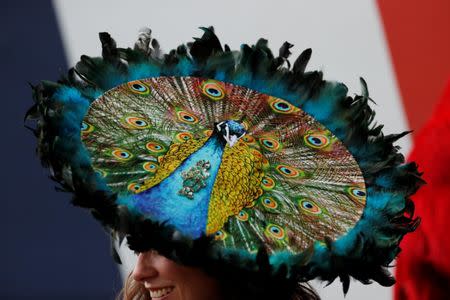 Horse Racing - Royal Ascot - Ascot Racecourse, Ascot, Britain - June 19, 2018 General view of racegoer's hat Action Images via Reuters/Andrew Boyers