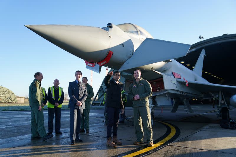 Sunak during his visit to RAF Coningsby in Linconshire