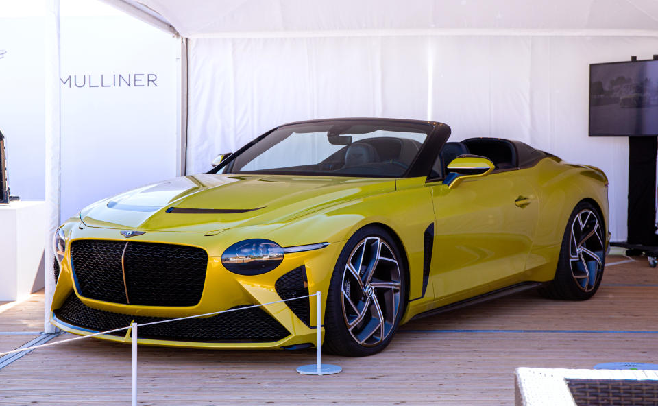 WOODSTOCK, UNITED KINDOM - SEPTEMBER 25: The Bentley Mulliner Bacalar seen at Salon Prive, held at Blenheim Palace. Each year some of the rarest cars are displayed on the lawns of the palace, in the UK's most exclusive Concours d'Elegance. (Photo by Martyn Lucy/Getty Images)