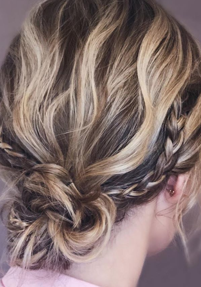 This textured bun looks especially dimensional when you've got highlights.