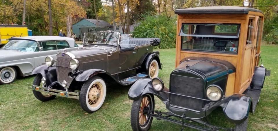 Antique cars displayed at a Friends with Classic Cars show in the fall of 2022.