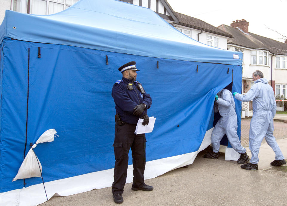 A test is erected during the investigation into the attempted murder of Sergei Skripal (PA)