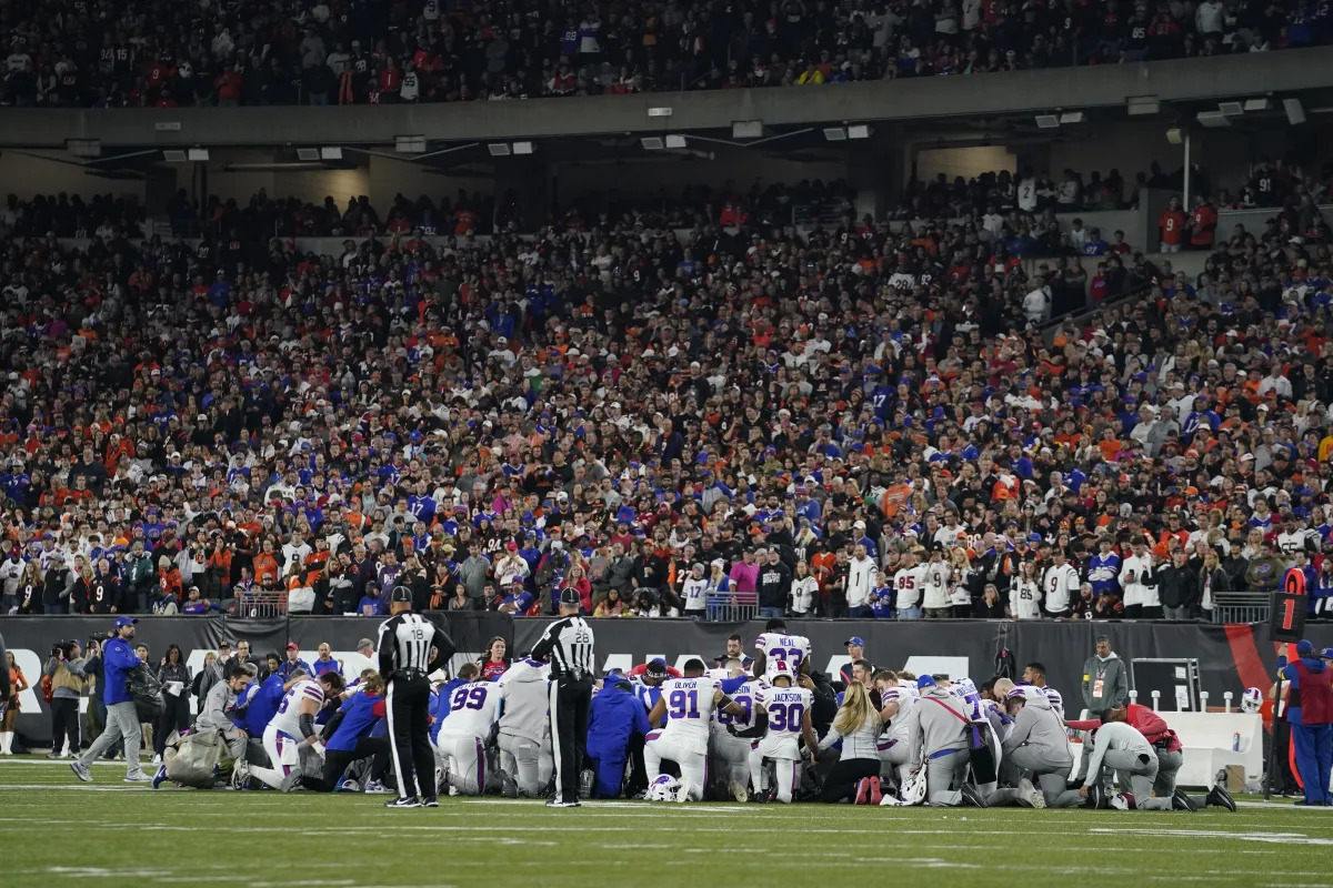 Bills' Hamlin collapses on field, gets CPR; game suspended