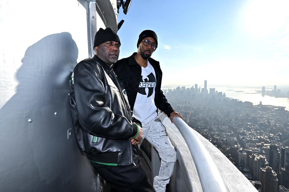 Masta Killa and RZA of the Wu-Tang Clan visit The Empire State Building on Nov. 9, 2023 in New York City.