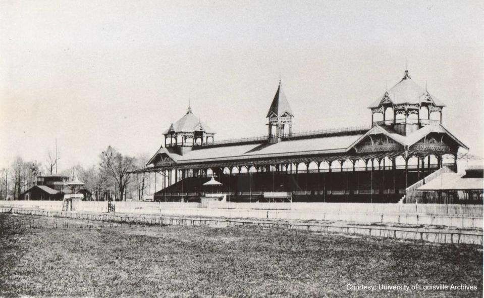 The original grandstand at the racetrack known today as Churchill Downs did not have the iconic Twin Spires. When the track opened in 1875 for the first Kentucky Derby 150 years ago, things were quite a bit different.
