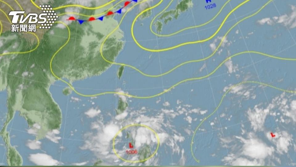 台灣南方為大低壓帶。（圖／氣象局）