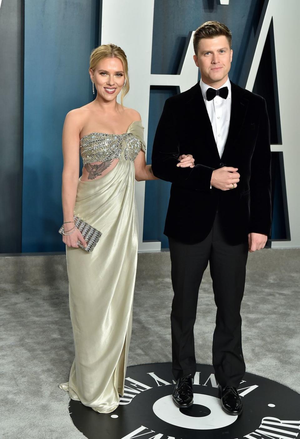 <p>The couple attended the 92nd Annual Academy Awards, where Johansson was nominated for Oscars based on her performances in the romance drama <a href="https://www.elle.com/uk/life-and-culture/a28768210/marriage-story-netflix-scarlett-johansson-adam-driver/" rel="nofollow noopener" target="_blank" data-ylk="slk:Marriage Story;elm:context_link;itc:0;sec:content-canvas" class="link ">Marriage Story</a> and war comedy Jojo Rabbit. </p><p>She wore a beautifully draped Oscar de la Renta gown in a rich light golden hue for the Vanity Fair awards. </p><p>In October 2020 Johansson and Jost tied the knot in an intimate ceremony. It's believed their wedding took place at their home in Palisades, New York.</p><p>Months later, in August 2021, after keeping her pregnancy hidden, Johansson, who is also a mother to her seven-year-old daughter Rose announced that her and Jost had welcomed a baby boy named Cosmo. </p>