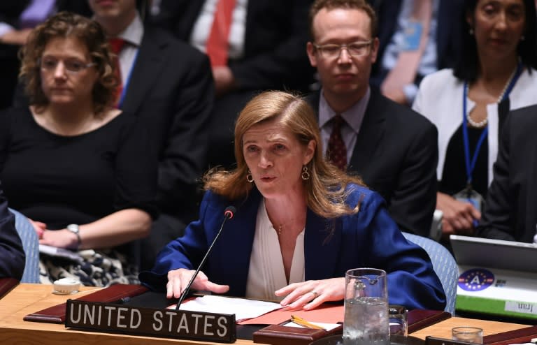 US Ambassador to the UN Samantha Power, pictured on June 20, 2015, suggested that giving women a more prominent role in UN peacekeeping could help forge relations with communities