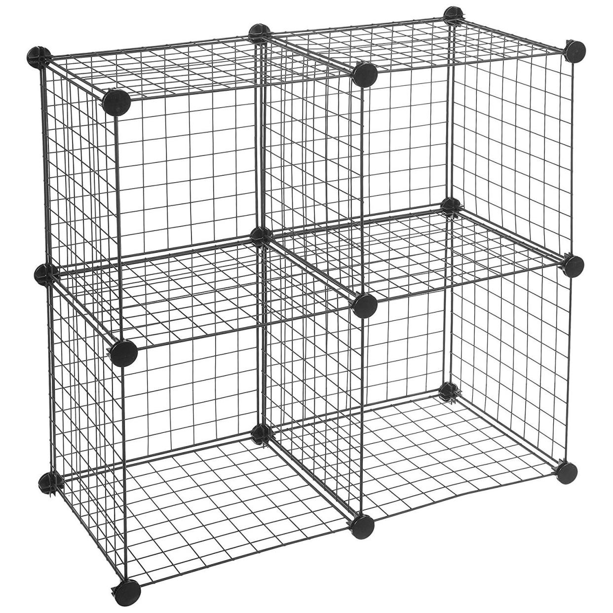 AmazonBasics 4 Cube Wire Storage Shelves