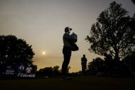 Brooks Koepka holds the Wanamaker trophy after winning the PGA Championship golf tournament at Oak Hill Country Club on Sunday, May 21, 2023, in Pittsford, N.Y. (AP Photo/Eric Gay)