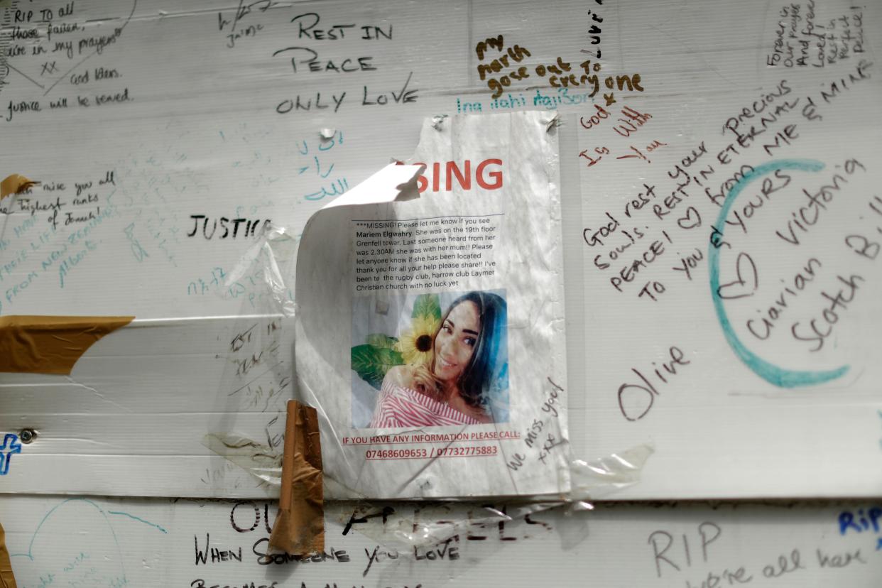 A missing poster for Mariem Elgwahry aged 27, who died in the Grenfell Tower fire. (PA)