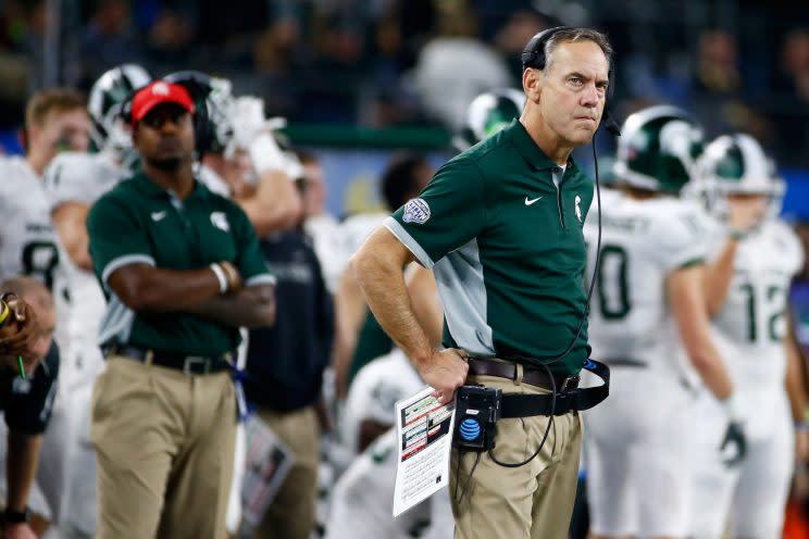 Mark Dantonio's Spartans have plummeted this season. (Getty)