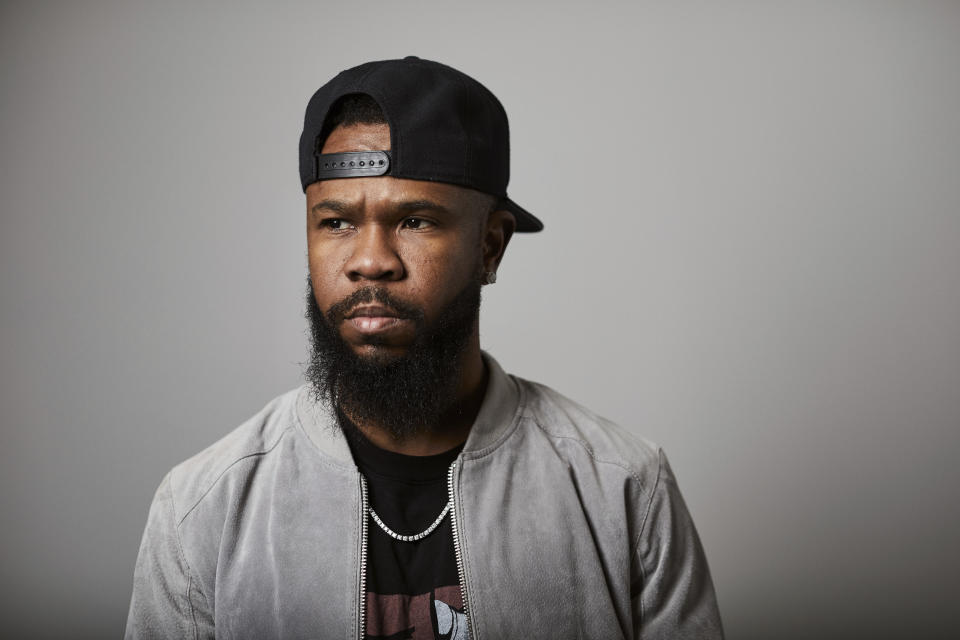 This Nov. 18, 2019 photo shows Grammy award-winning rapper Chamillionaire posing for a portrait in New York. A co-founder of popular underground Texas group the Color Changin’ Click, is best known for his hit “Ridin Dirty.” (Photo by Matt Licari/Invision/AP)