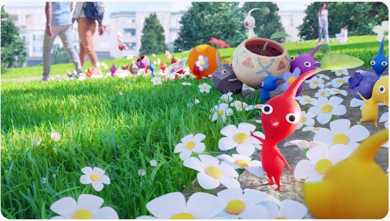 任天堂與Niantic合作開發AR手遊《Pikmin Bloom》。（翻攝pikminbloom.com）