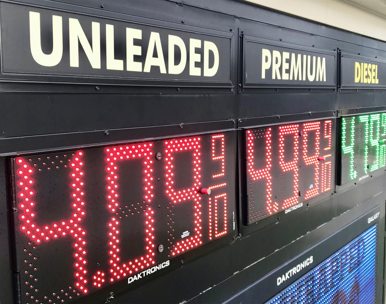 Fuel prices at the Taylor Heights Kwik Trip as seen, Monday, September 26, 2022, in Sheboygan, Wis.