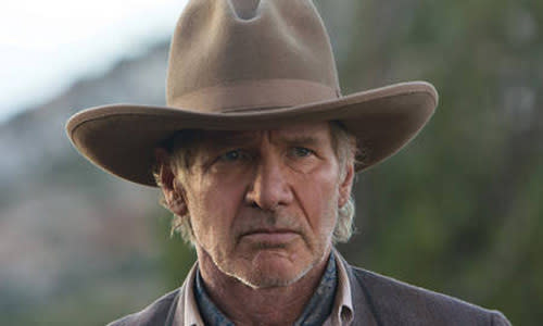 <p>It wouldn't be a week at the movies without a silver fox to keep us entertained! Harrison Ford stars as Colonel Woodrow Dolarhyde, a dirty and dusty cowboy who rules the town in 'Cowboys and Aliens'. <br><br><a rel="nofollow" href="http://au.movies.yahoo.com/movie/68553/cowboys-and-aliens/trailers/25084644/" data-ylk="slk:Watch the trailer for 'Cowboys and Aliens';elm:context_link;itc:0;sec:content-canvas" class="link ">Watch the trailer for 'Cowboys and Aliens'</a></p>