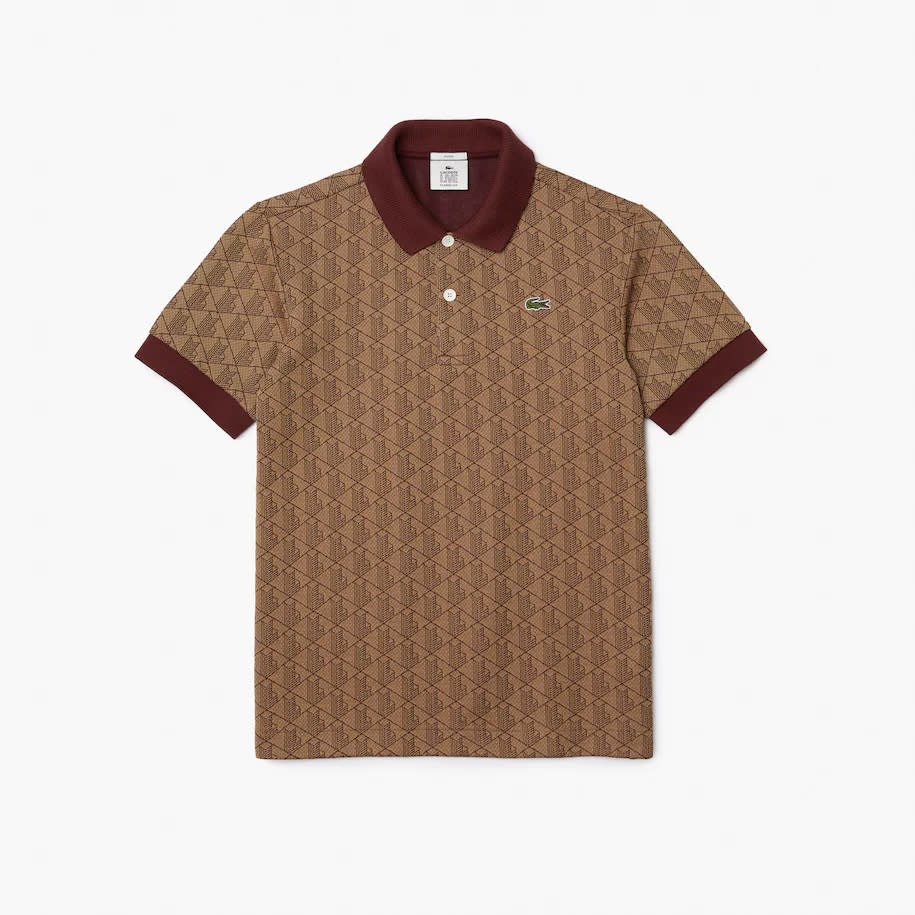 Lacoste L!VE Classic Fit Monogram Jacquard Polo