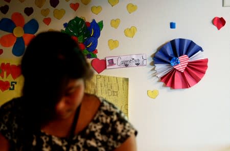 Decorations cover the walls of rooms of immigrants at the U.S. government's newest holding center for migrant children in Carrizo Springs