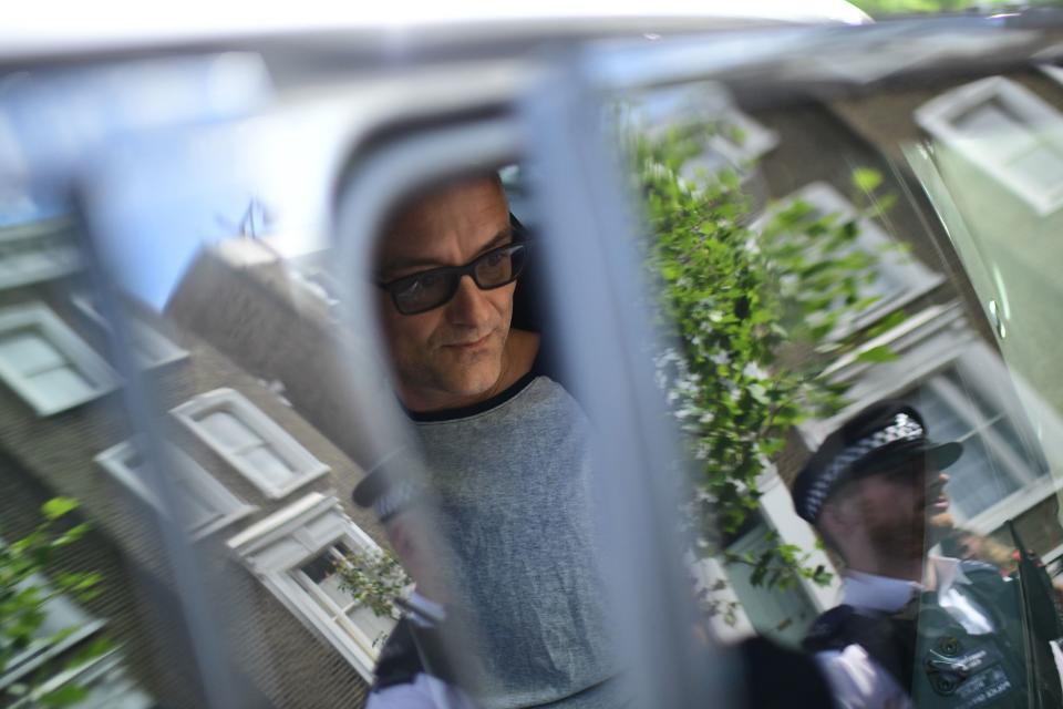 Number 10 special advisor Dominic Cummings leaves his residence in north London on May 26, 2020. - British Prime Minister Boris Johnson's top adviser Domonic Cummings said yesterday he acted "reasonably and legally" despite mounting pressure on him to resign for allegedly breaking coronavirus lockdown rules. (Photo by DANIEL LEAL-OLIVAS / AFP) (Photo by DANIEL LEAL-OLIVAS/AFP via Getty Images)