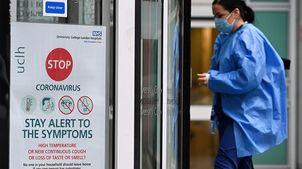 Coronavirus cases are continuing to surge across England with hospital admissions reaching new highs. Source: EPA via AAP