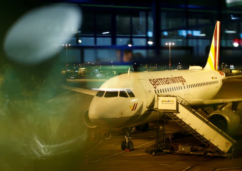 FILE PHOTO: An Airbus A319 aircraft of German airline Germanwings is pictured at Cologne-Bonn airport