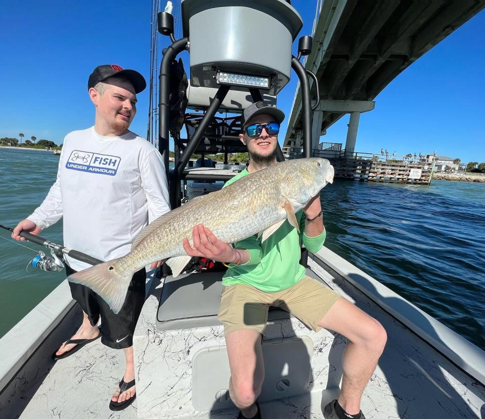 Oversized redfish were caught and released by anglers fishing Nov 30, 2021 in Sebastian Inlet with Capt. Glyn Austin of Going Coastal charters.