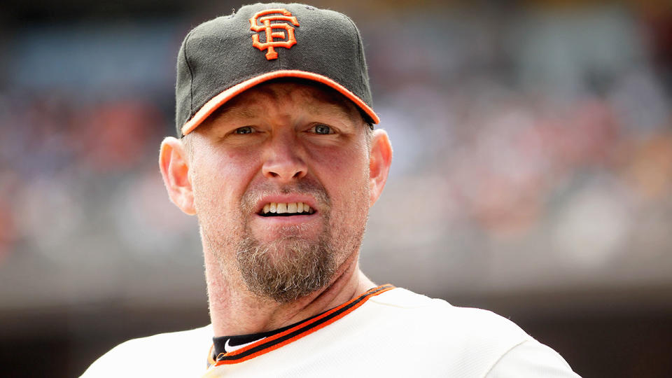 Pictured here, Aubrey Huff during his San Francisco playing days in the MLB.