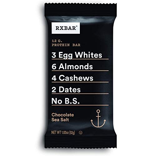 RXBAR, Chocolate Sea Salt, Protein Bar, 1.83 Oz Bar, (24 Total Bars), High Protein Snack, Glute…