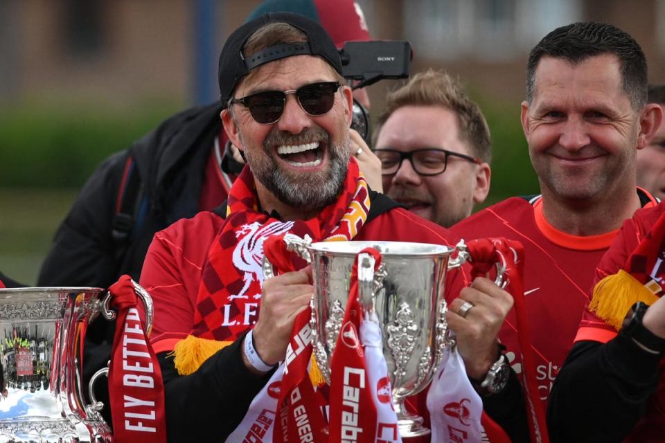 Jurgen Klopp has so far delivered six major trophies in just over eight years at Anfield (AFP via Getty Images)