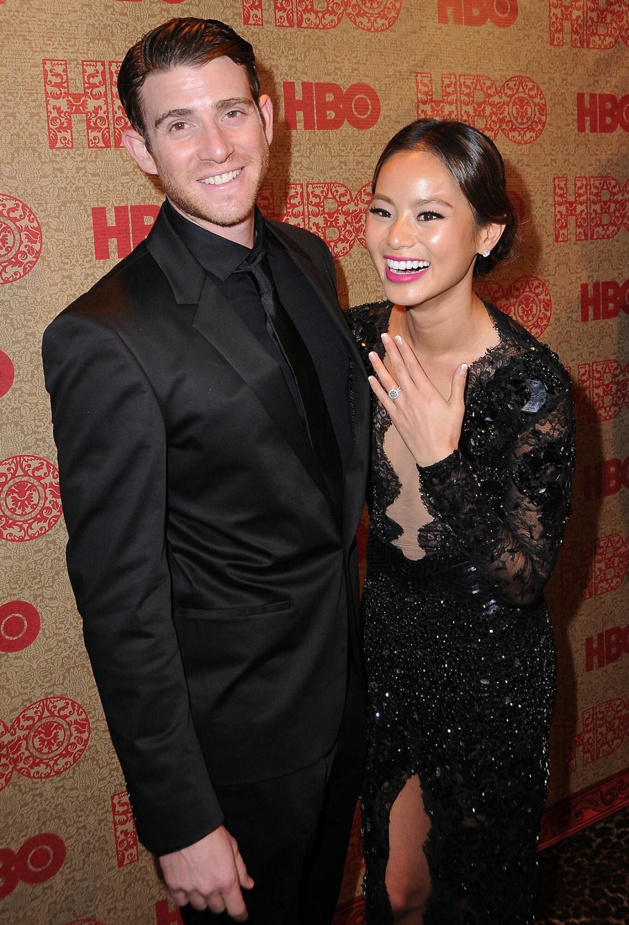 Bryan Greenberg (L) and actress Jamie Chung attend HBO's Golden Globe Awards after party on January 12, 2014 at Circa 55 Restaurant in Beverly Hills, California