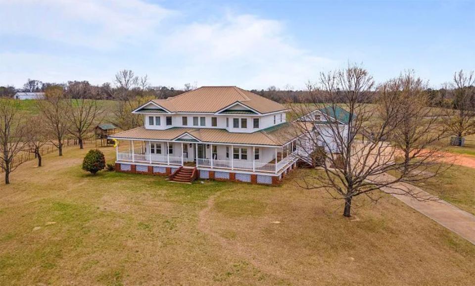 The property at 593 Balm Road north of Wetumpka is for sale for $850,000. The home includes three full bathrooms along with three bedrooms, with space for more bedrooms if needed. The house offers 4,936 square feet of living space and was built in 2004.  The property includes 25 acres.