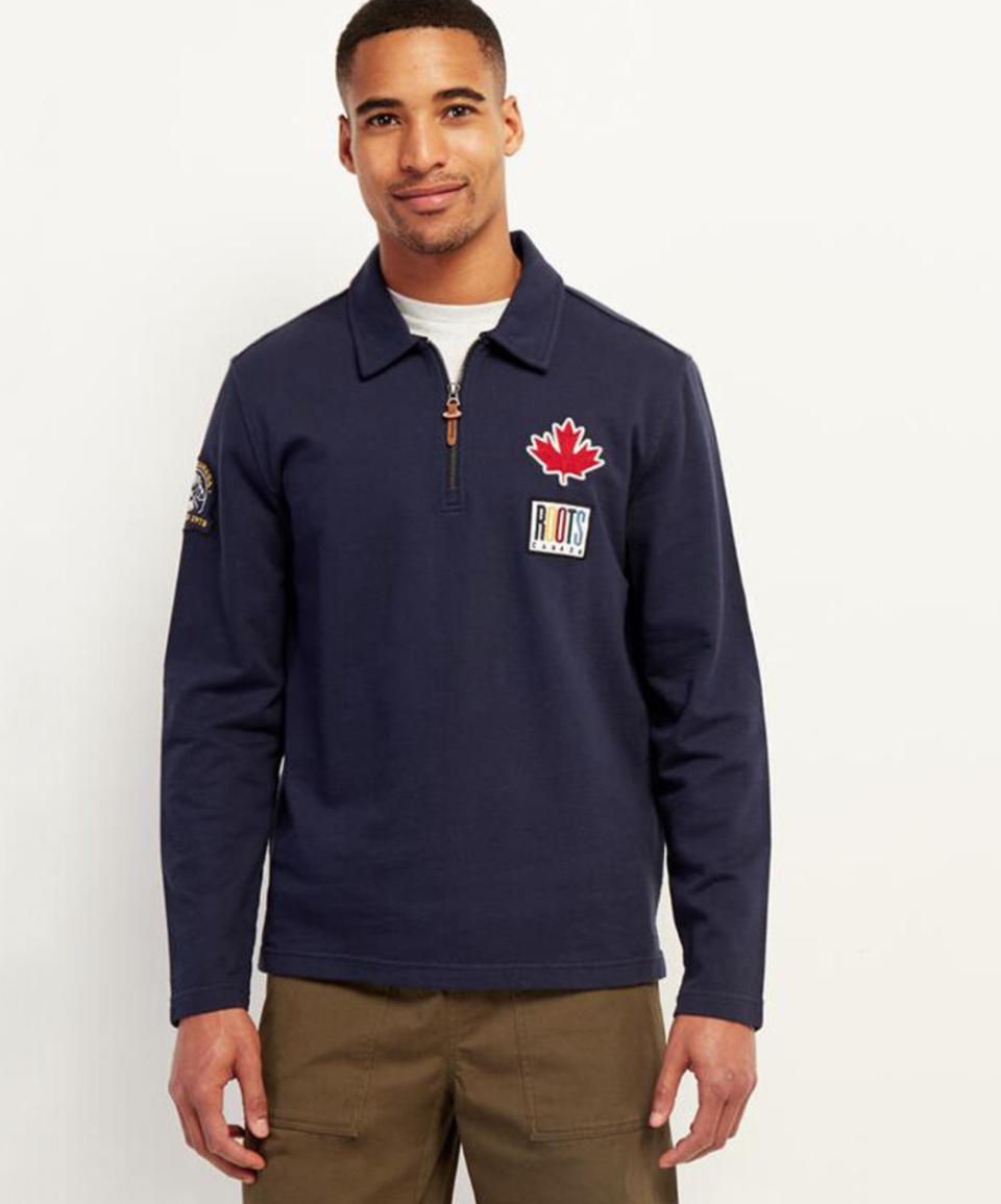 Camp Patch Zip Polo. Image via Roots.