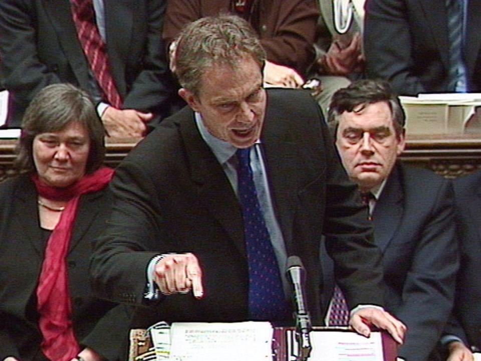 Tony Blair addresses the Commons in April 2002 (PA)