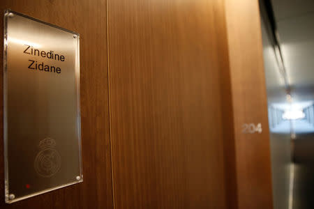 Football Soccer - Real Madrid Preview - Valdebebas, Madrid, Spain - 24/5/16 The closed room of Real Madrid's head coach Zinedine Zidane is seen inside the residence of the first soccer team. REUTERS/Sergio Perez