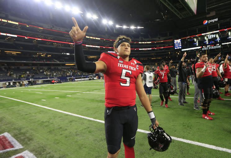 Patrick Mahomes was another surprise QB pick, landing with Kansas City. (AP) 