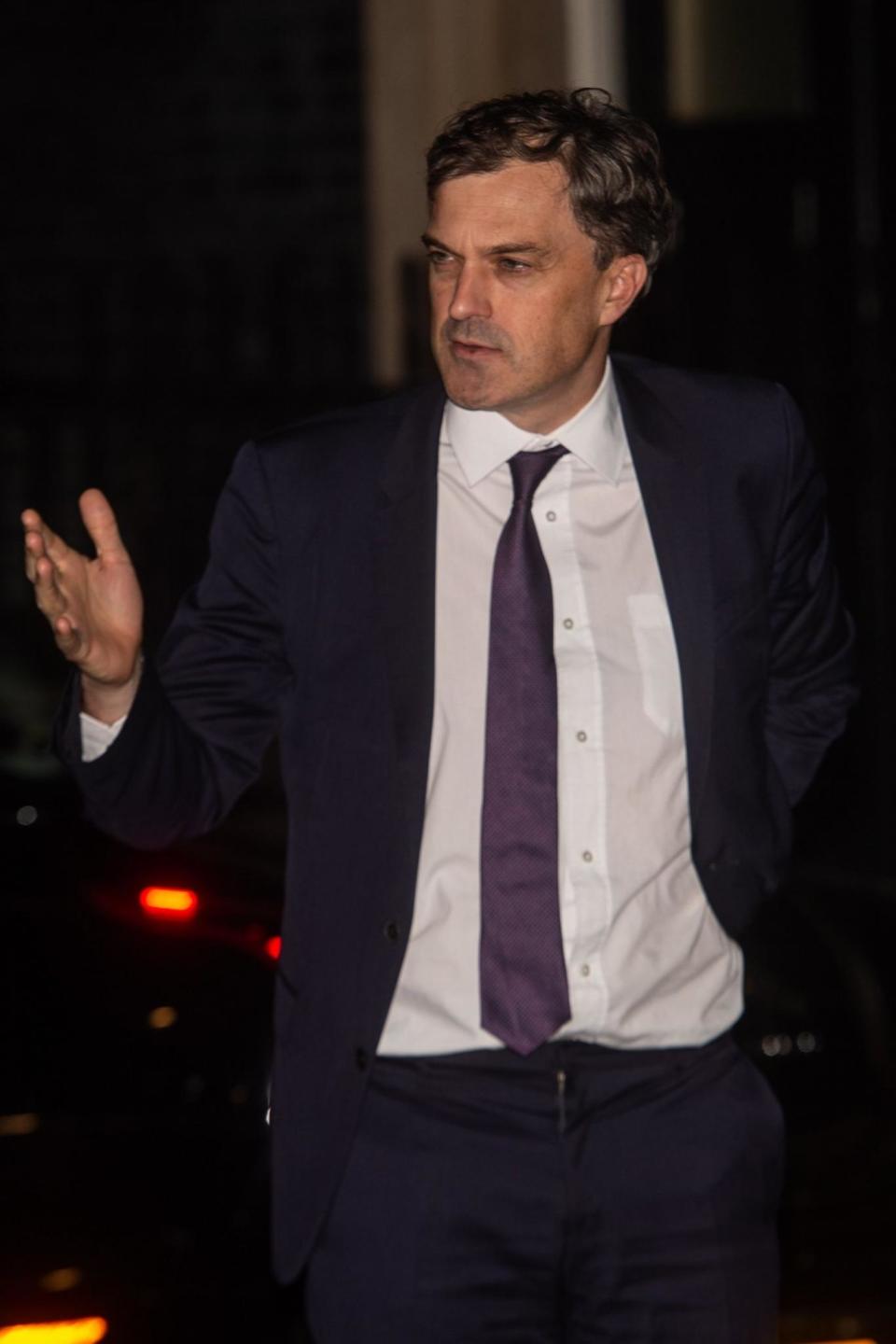 Julian Smith, Chief Whip of the Conservative Party, leaves 10 Downing Street last night (EPA)