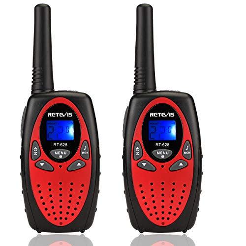 4) Retevis RT628 Walkie Talkies for Kids,22 Channel kids Walkie Talkies Toys,Long Range 2 Way Radio Gift for Boys and Girls Adventure Gear to Camping, Hiking,Games (Red, 2 Pack)