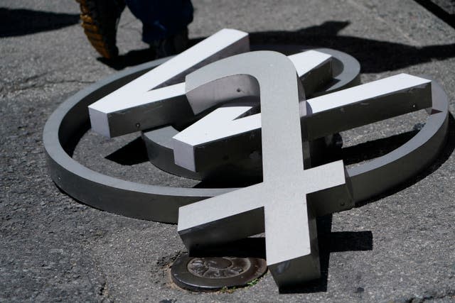 The logo was removed from the Twitter headquarters building in San Francisco on Monday (Godofredo A Vásquez/AP)