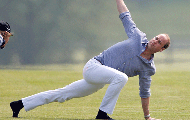 The Duke Of Cambridge knows how to yoga. Photo: Getty Images