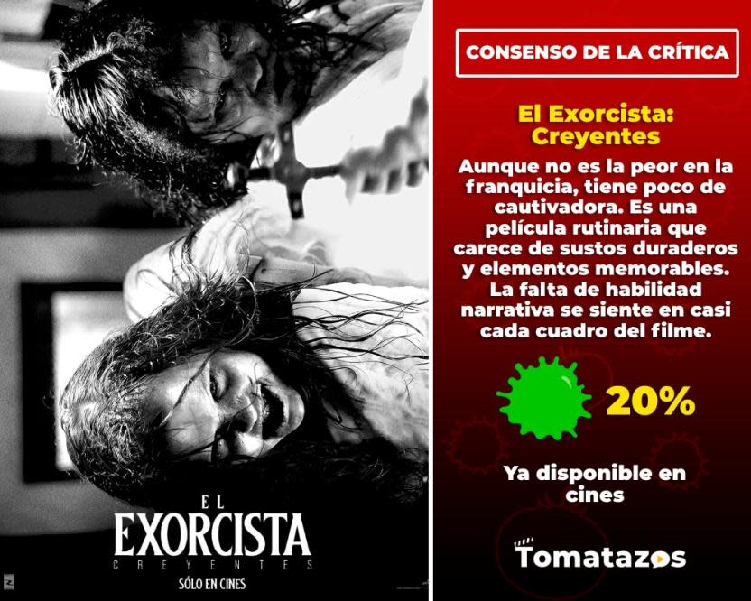 Calificación de la crítica de El Exorcista: Creyentes (Crédito: Tomatazos)