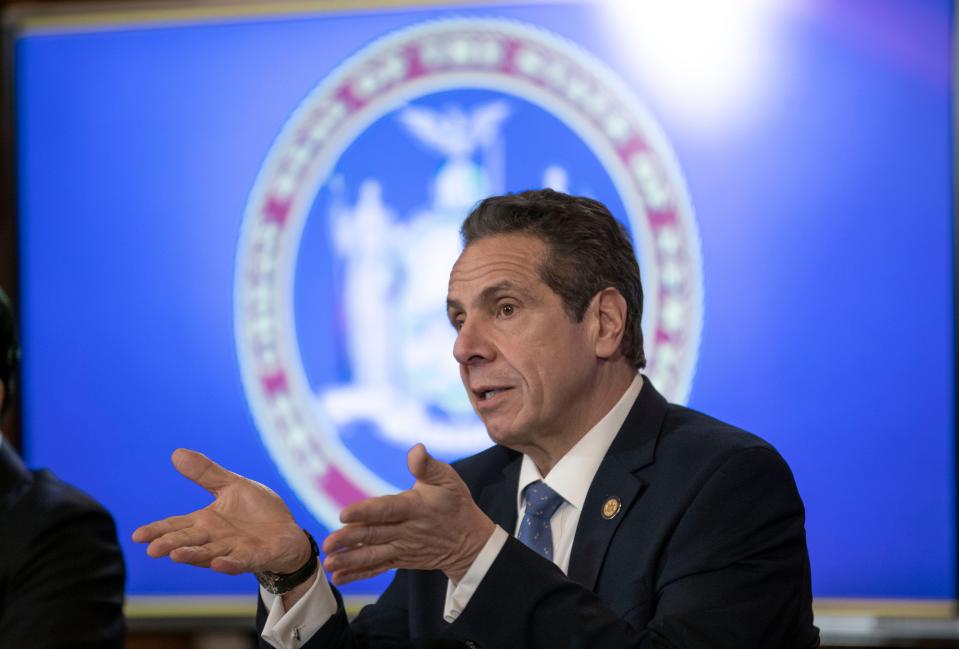 In this file photo, former Gov. Andrew Cuomo spoke during a news conference on Feb. 24, 2020.