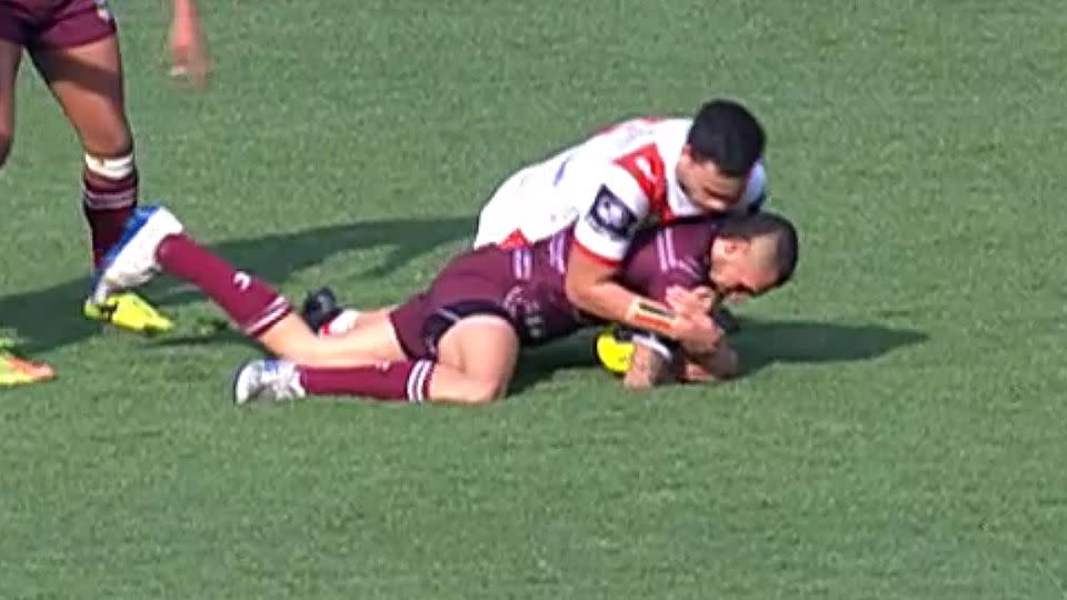 The incident in question. Pic: Fox Sports