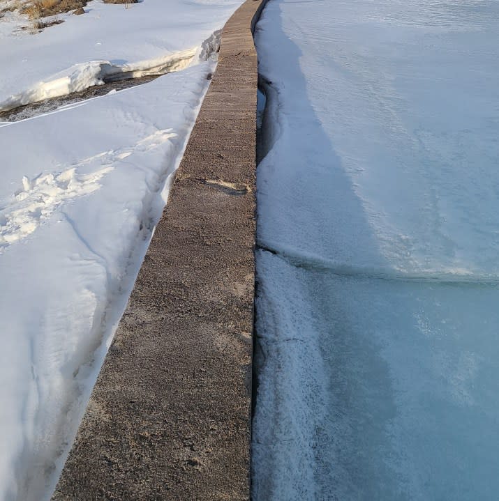 Panguitch Lake Dam suffered damage resulting in a crack in its upper portion (Courtesy: Dave Dodds / Garfield Co. Public Works)