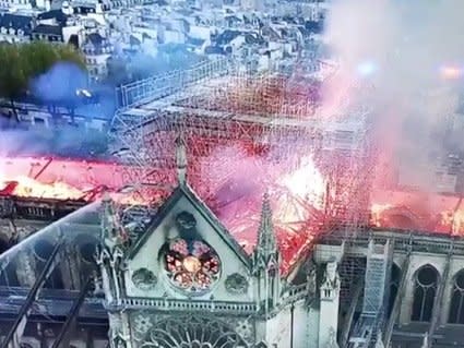 Notre Dame fire: Drone images show full horror of Paris cathedral fire