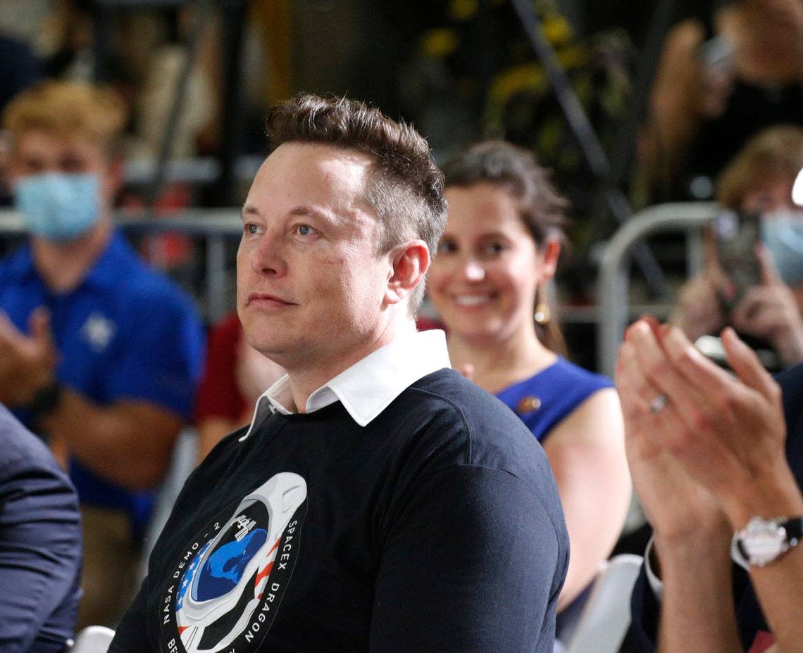 Elon Musk at Kennedy Space Center, Saturday, May 30, 2020.