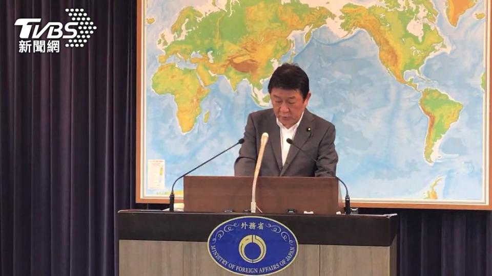 日本外務大臣茂木聰敏宣布三度贈台疫苗。（圖／TVBS資料畫面）
